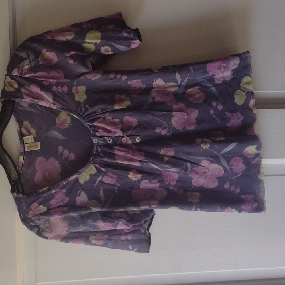 Sheer floral blouse